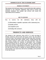 Page 3: Business plan "The stationery shop"